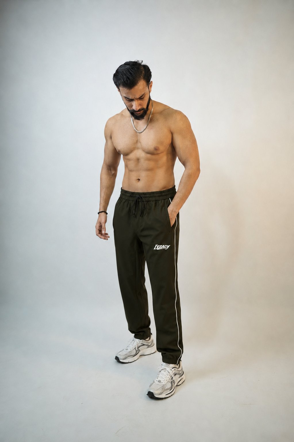 Legacy Fit Premium Relaxed Trousers-Olive Green