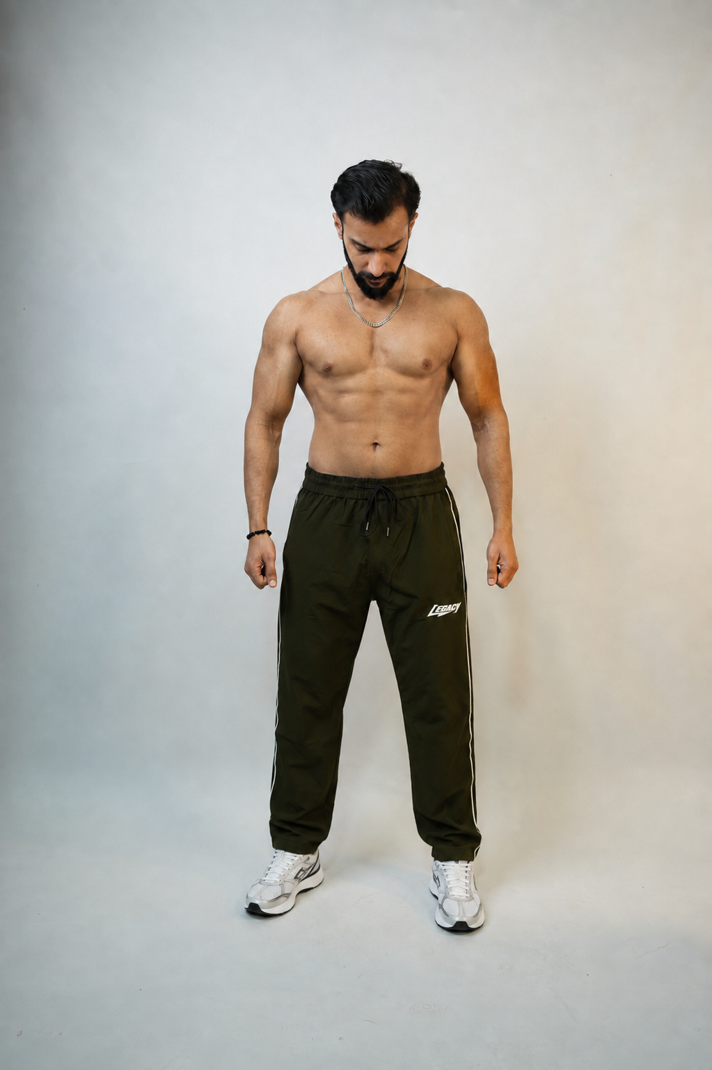 Legacy Fit Premium Relaxed Trousers-Olive Green
