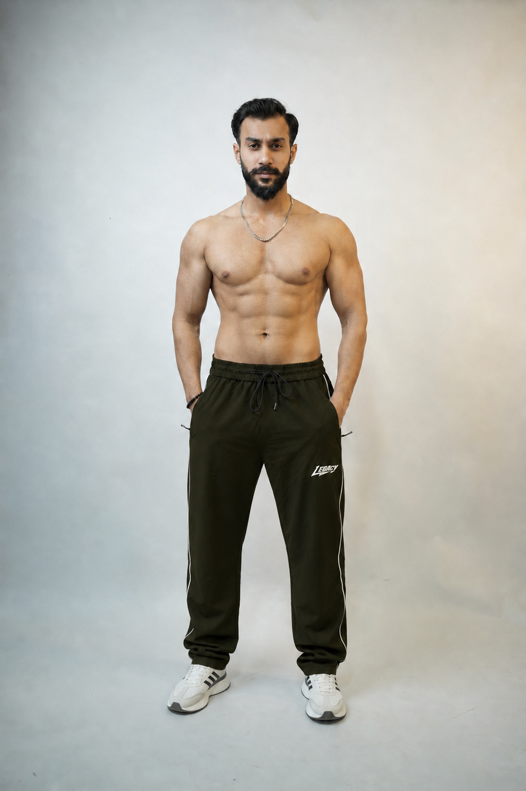 Legacy Fit Premium Relaxed Trousers-Olive Green