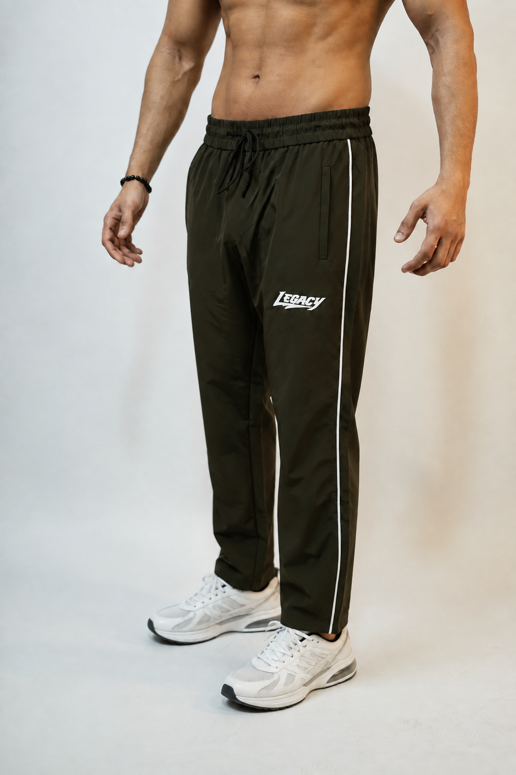 Legacy Fit Premium Relaxed Trousers-Olive Green