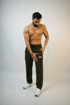 Legacy Fit Premium Relaxed Trousers-Olive Green