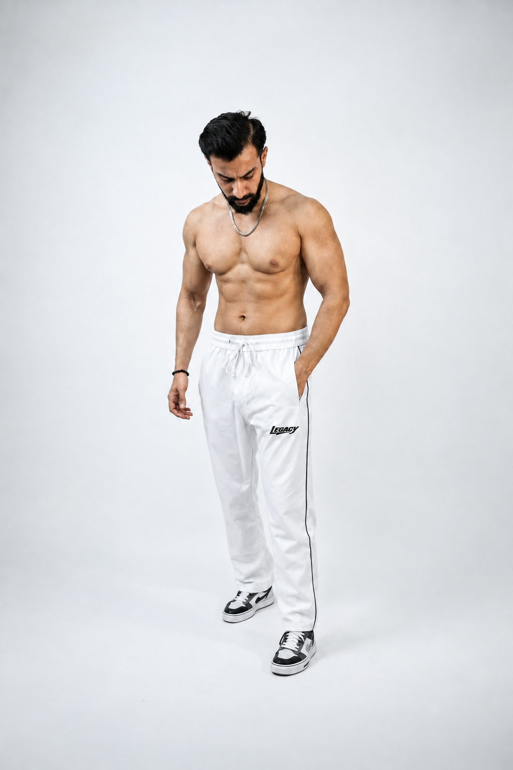 Legacy Fit Premium Relaxed Trousers-White