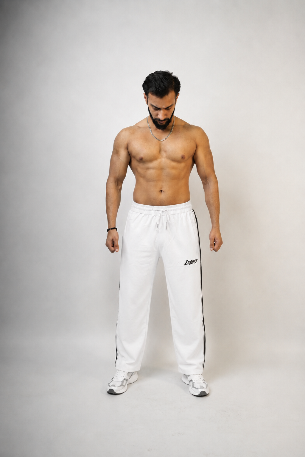 Legacy Fit Premium Relaxed Trousers-White