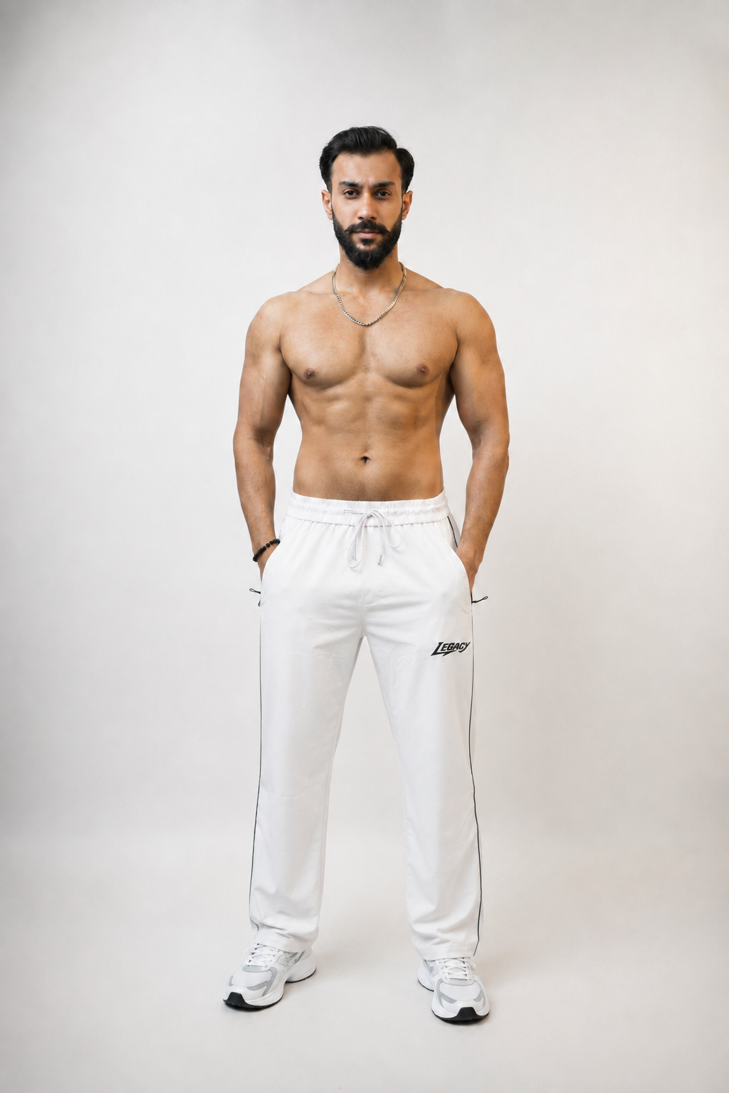 Legacy Fit Premium Relaxed Trousers-White